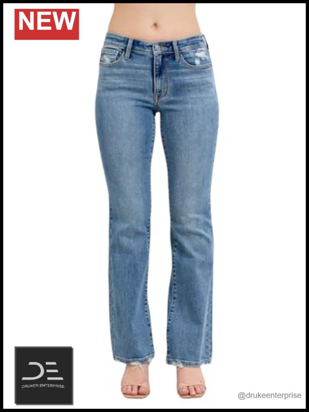 Judy Blue Mid Rise Bootcut Jeans, Inseam 32, 93% Cotton Medium Stretch